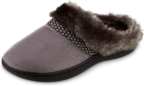 Isotoner Women's Gray & Black Recycled Microsuede Mallory Boot Slippers | Isotoner In Lebanon
