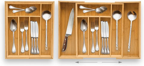 Relaxdays Wooden Bamboo Cutlery Drawer Organizing Tray | Relaxdays In Lebanon