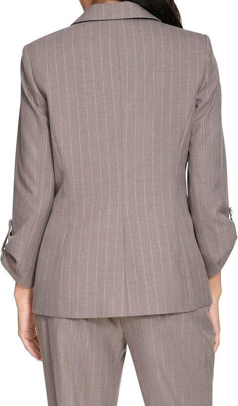 Calvin Klein Women's Brown 3/4 Ruched Sleeve One Button Blazer | Calvin Klein In Lebanon
