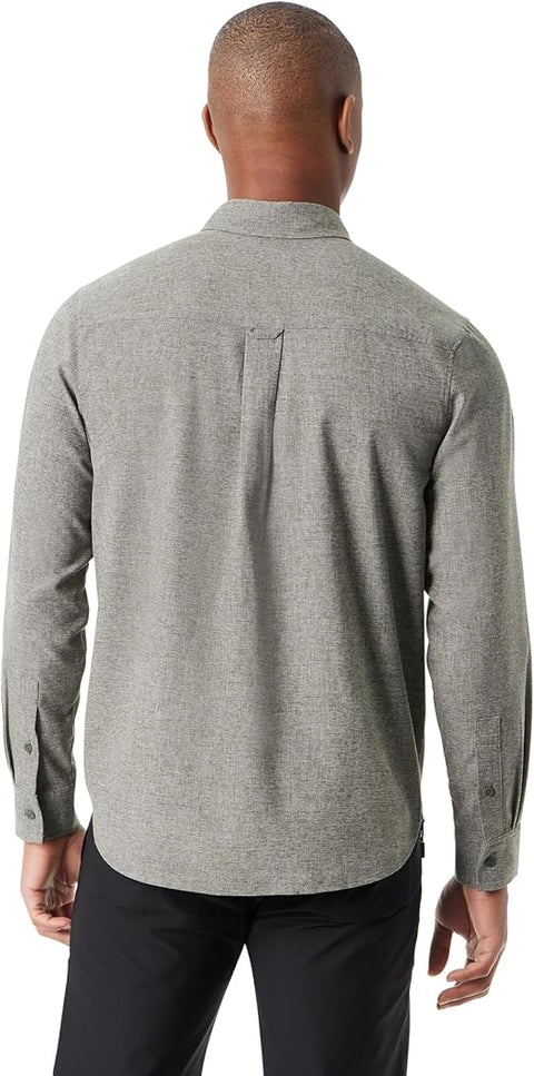 BASS OUTDOOR Men's Grey Heathered Flannel Button Down Shirt | BASS OUTDOOR In Lebanon