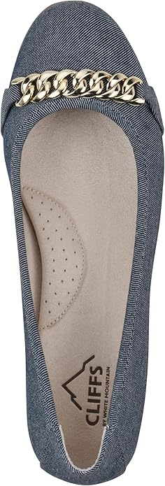 Cliffs By White Mountain Women's Denim Blue Charmed Ballet Flats | Cliffs In Lebanon