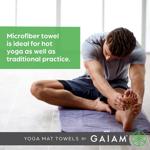 Gaiam Gray Microfiber Mat-Sized Yoga & Pilates Towel | Gaiam In Lebanon