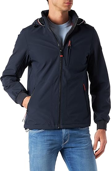 Tom Tailor Men's Navy  Softshell With Hood Jacket | Tom Tailor In Lebanon