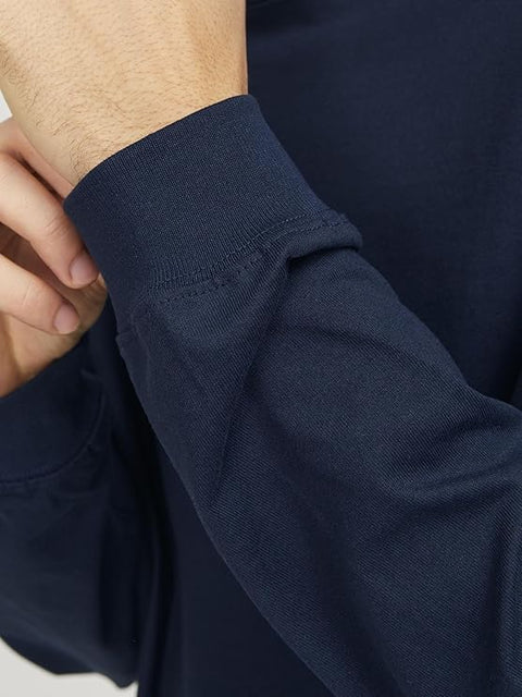 Jack & Jones Men's Black Jorvesterbro Tee Ls Crew Neck Sweater | Jack & Jones In Lebanon