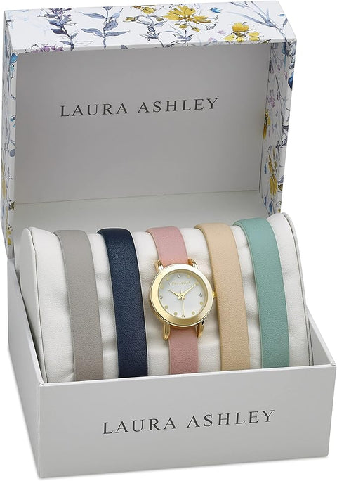 Laura Ashley Women's Gold-Tone Mini Round Case With Straps Watch | Laura Ashley In Lebanon
