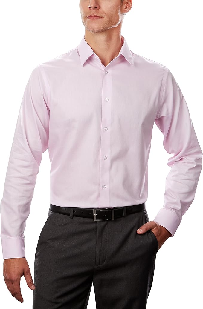 Calvin Klein Men's Pink Dress Shirt Regular Fit Non Iron Stretch Solid | Calvin Klein in Lebanon