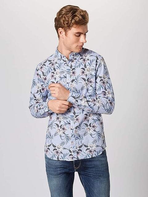 Jack & Jones Men's Baby Blue Floral Shirt  | Jack & Jones In Lebanon