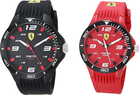 Ferrari Men's Quartz Plastic and Silicone Strap Casual Watch ABW5 shr