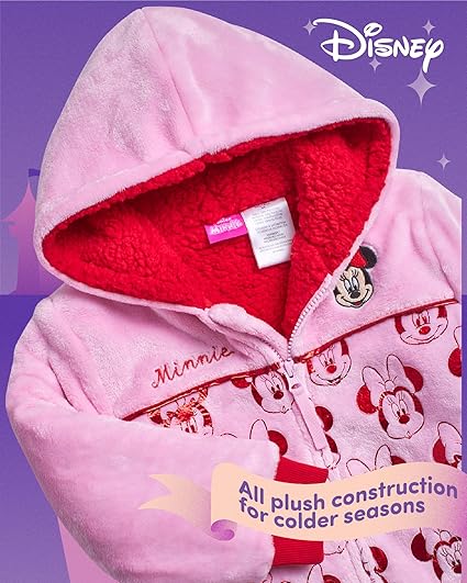 Disney Girl's Pink Minnie Mouse Fleece Hooded Jacket |Disney In Lebanon