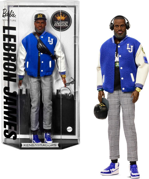 Barbie Signature Lebron James doll in packaging with a white background