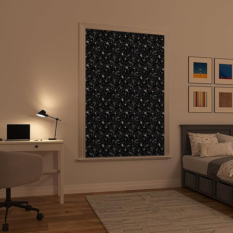 Sun Zero Lights Out Starry Night Portable Travel 100% Blackout Suction Cup Curtain Panel, 50" x 78", Stars| Sun Zero In Lebanon