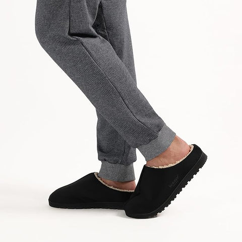 Isotoner Men's Black Microsuede Rory Clog Slippers | Isotoner In Lebanon