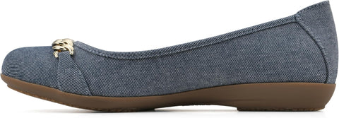 Cliffs By White Mountain Women's Denim Blue Charmed Ballet Flats | Cliffs In Lebanon