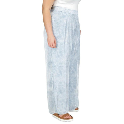 Michael Kors Women's Blue Petal Front-Pleat Wide-Leg Pants  |Michael Kors  In Lebanon