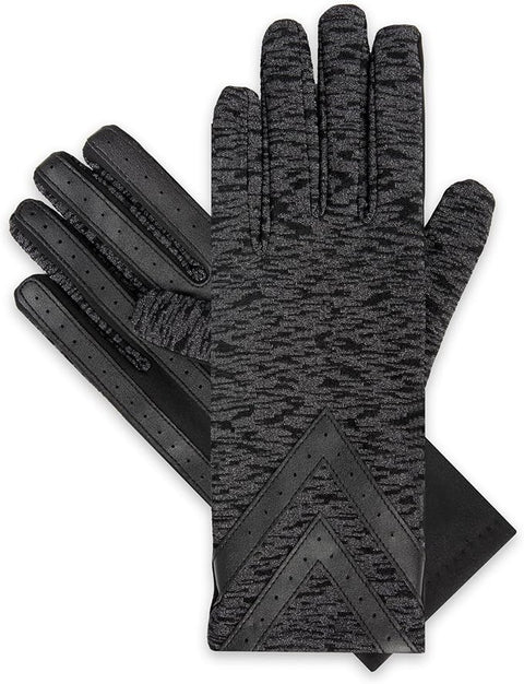 Isotoner Signature Women's Black  Spandex Shortie with Chevron Detail Gloves  | Isotoner Signature  in Lebanon