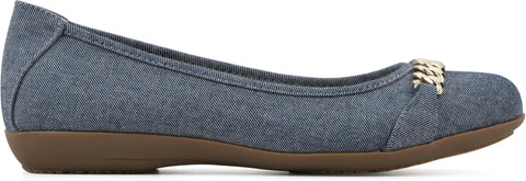 Cliffs By White Mountain Women's Denim Blue Charmed Ballet Flats | Cliffs In Lebanon