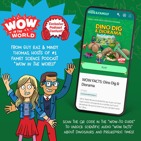 Wondery Kids Wow In The World Dino DIG & Diorama, 10 Dig-Out eggs |Wondery Kids In Lebanon