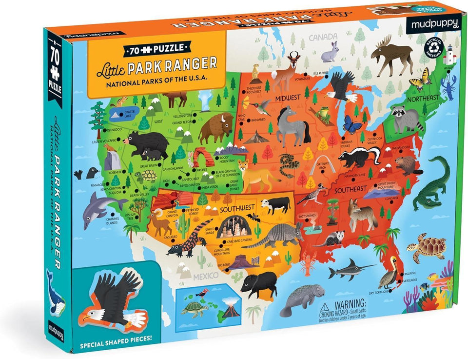 Mudpuppy National Parks Map – 70 Piece Geography Puzzle | Mudpuppy In Lebanon