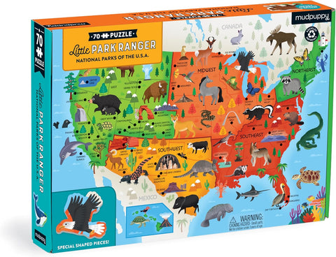 Mudpuppy National Parks Map – 70 Piece Geography Puzzle | Mudpuppy In Lebanon