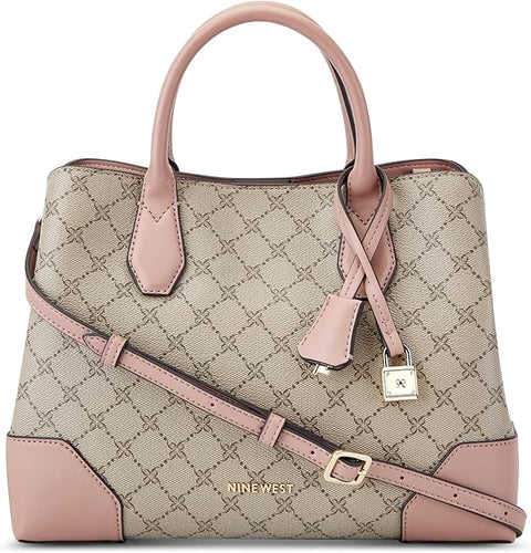 Nine West Women's Beige & Dusty Rose Brooklyn Small Satchel Handbag | Nine West In Lebanon