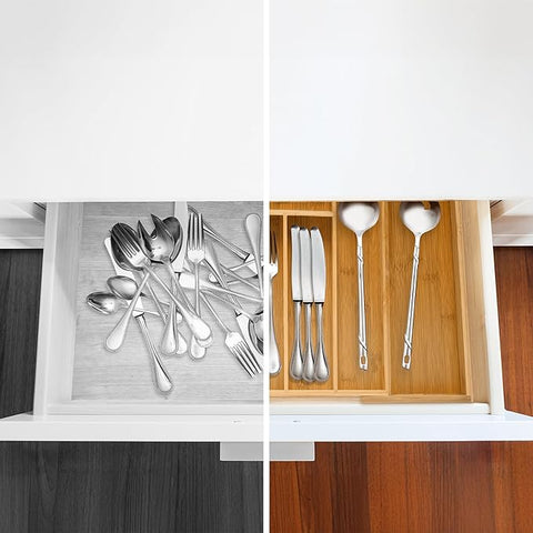 Relaxdays Wooden Bamboo Cutlery Drawer Organizing Tray | Relaxdays In Lebanon