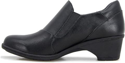 JBU Women's Black Wedge Block Heeled Casual Shoes | JBU In Lebanon