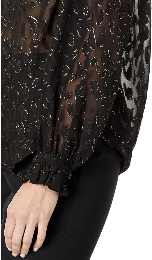 Vince Camuto Women's Black Printed Long Sleeve Shirt | Vince Camuto In Lebanon