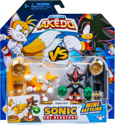 AKEDO Sonic The Hedgehog Versus Pack with Tails and Shadow Mini Collectable Battling Action Warriors|AKEDO In Lebanon