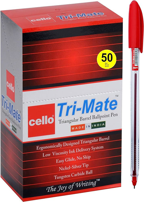 Cello Tri-Mate Red Pen 50Pcs (1236-03)