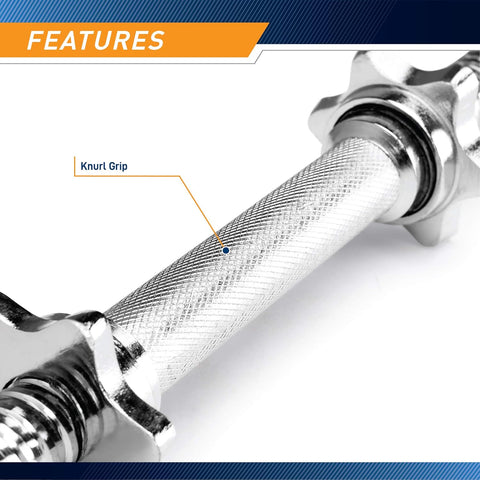 MARCY 14” Adjustable Chrome Threaded Dumbbell Handles for Standard Weight Plates | MARCY In Lebanon