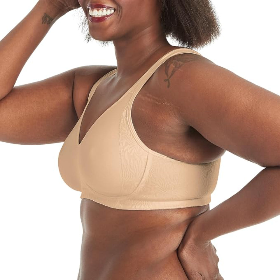 Playtex Women's Beige 18 Hour Side & Back Smoothing Wireless Bra