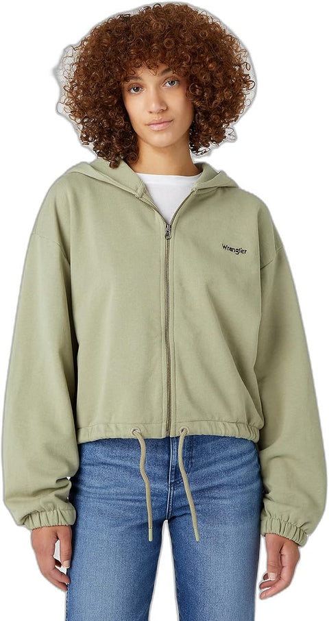 Wrangler Women's Green Tea Leaf Full Zip Hooded Long Sleeve Jacket | Wrangler In Lebanon