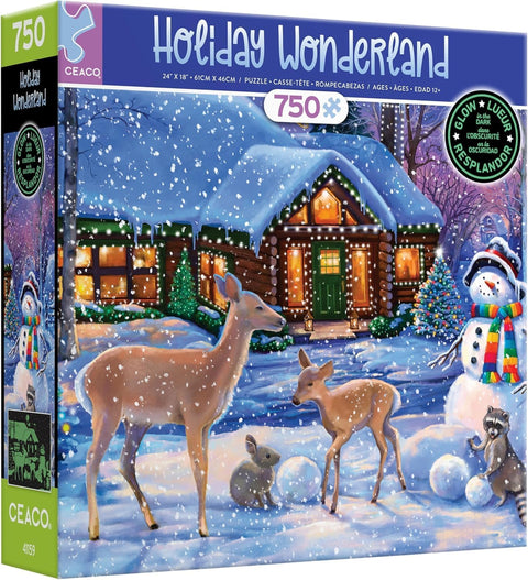 Ceaco Glow in The Dark Holiday Wonderland 750 Piece Jigsaw Puzzle |Ceaco In Lebanon