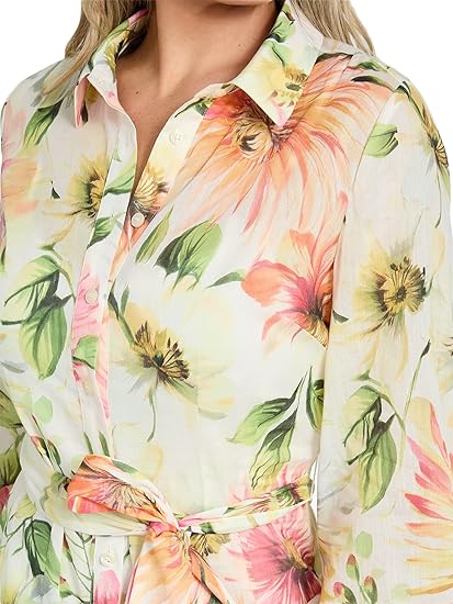 Guess Women's Multicolor Floral Long Sleeve Faith Dress | Guess In Lebanon