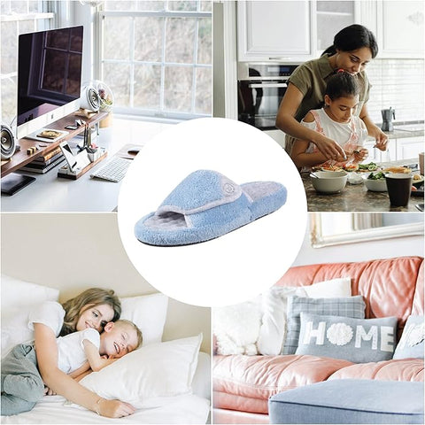 Isotoner Signature Women's Blue Terry Spa Adjustable Slide Slippers | Isotoner In Lebanon