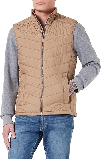 Tom Tailor Men's Beige Sleeveless Lightweight Quilted Vest | Tom Tailor In Lebanon
