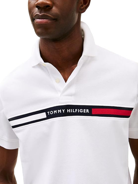 Tommy Hilfiger Men's White Short Sleeve Casual Polo T-Shirt  | Tommy Hilfiger  in Lebanon