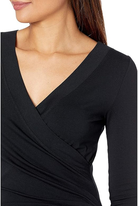 Lauren Ralph Lauren Women's Black Surplice Jersey Blouse | Lauren Ralph Lauren In Lebanon