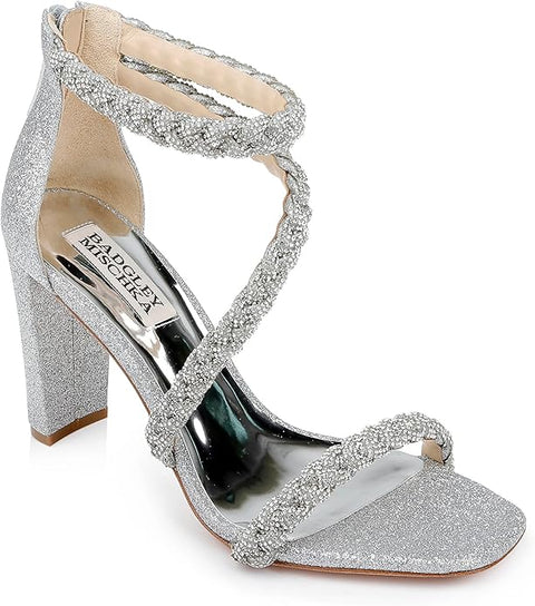 Badgley Mischka Women's Silver Fenix Heeled Sandal| Badgley Mischka in Lebanon