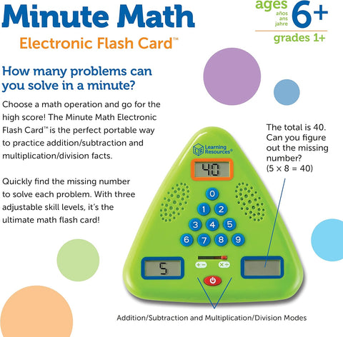 Learning Resources Minute Math Electronic Flash Card |Learning Resources In Lebanon
