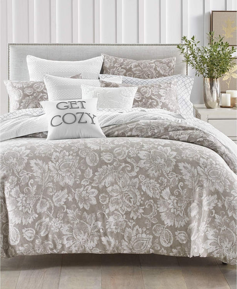 Charter Club Smoke Damask Designs 300 Thread Count Cotton 3 Piece Full/Queen Duvet Cover|Charter Club In Lebanon