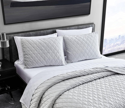 Vera Wang Gray King Luxurious Velvet Bedding with Matching Shams Set |Vera Wang In Lebanon
