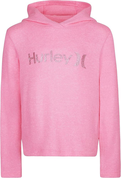 Hurley Girl's Pink Logo Printed Long Sleeve Hoodie | Hurley In Lebanon