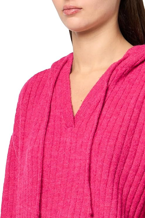 Lucky Brand Women's Fuchsia Ribbed Hoodie|Lucky Brand In Lebanon