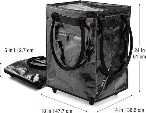 CleverMade Black Rolling Laundry Hauler | CleverMade In Lebanon