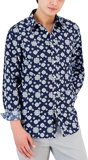 Club Room Men's Navy Blue  Shirt ABF789 shr