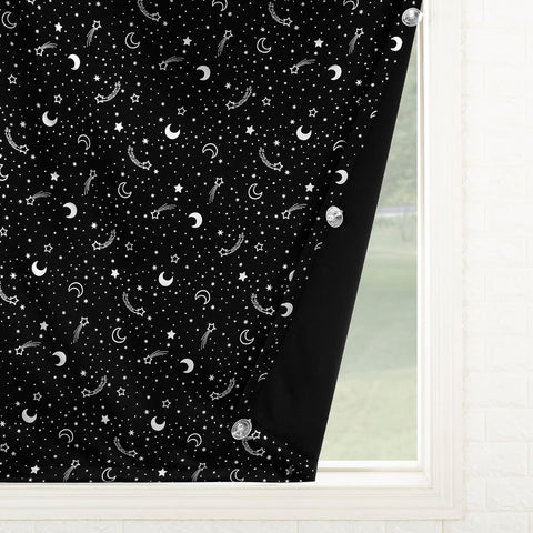 Sun Zero Lights Out Starry Night Portable Travel 100% Blackout Suction Cup Curtain Panel, 50" x 78", Stars| Sun Zero In Lebanon