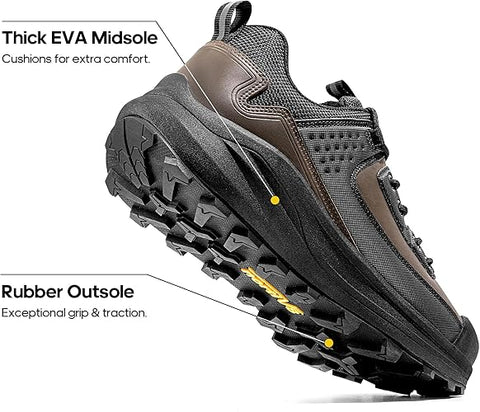 NORTIV8 Men's Black & Brown Lightweight Hiking Sneakers | NORTIV8 In Lebanon