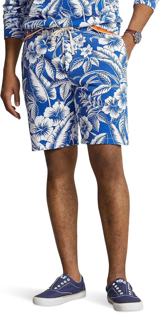 Polo Ralph Lauren Men's White & Blue Floral Spa Terry Shorts | Polo Ralph Lauren In Lebanon
