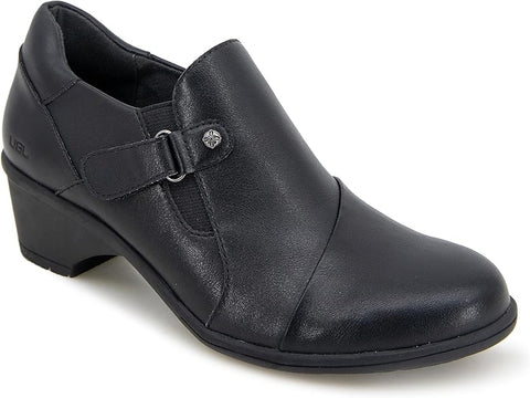 JBU Women's Black Wedge Block Heeled Casual Shoes | JBU In Lebanon